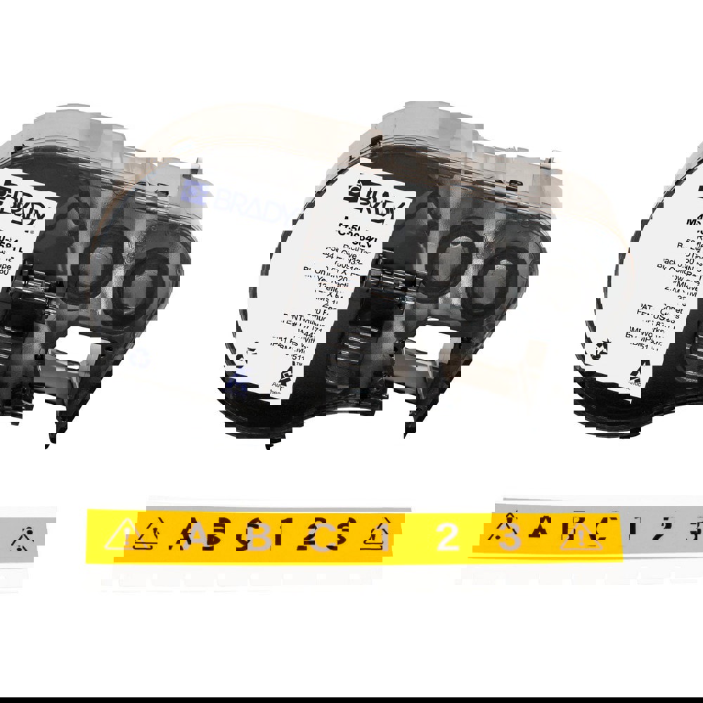 Labels, Ribbons & Tapes; Application: Label Printer Cartridge ; Type: Label Printer Cartridge ; Color Family: Yellow ; Color: Black on Yellow ; For Use With: BMP41; BMP51; BMP53; M511 ; Material: Plastic